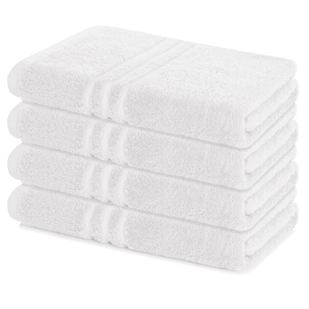 Lavea 4er Set Duschtuch 70x140, 4 Stück, 100% Baumwolle Frottee, saugstark, weich und strapazierfähig, waschbar 60°C, trocknergeeignet, Handtu...