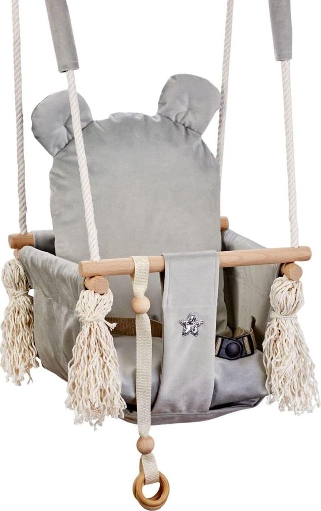 Love Gifts® Babyschaukel aus Holz hochwertig und geeignet Produktbild 