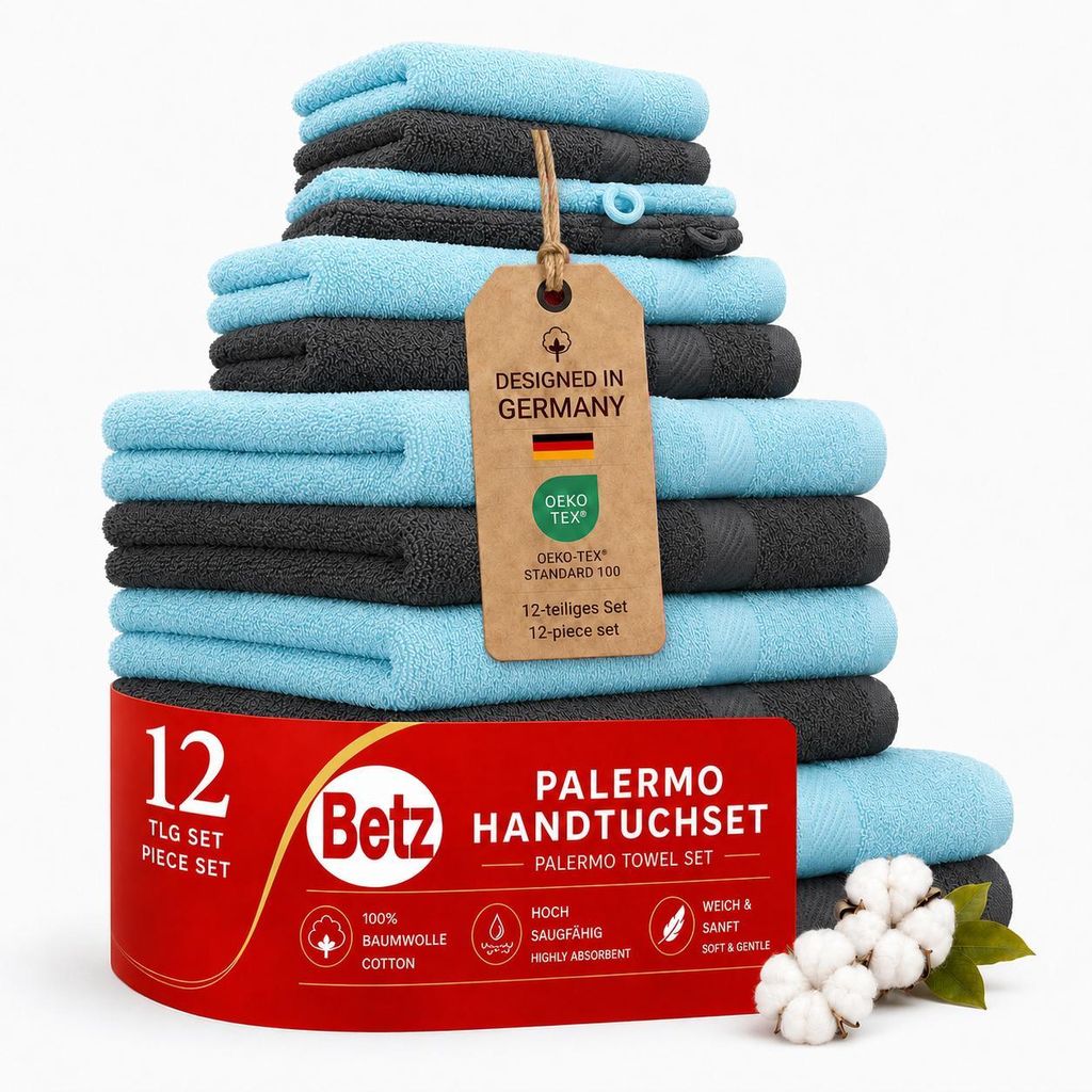Betz 12-TLG. Handtuch-Set Palermo 100% Baumwolle 2 Produktbild 