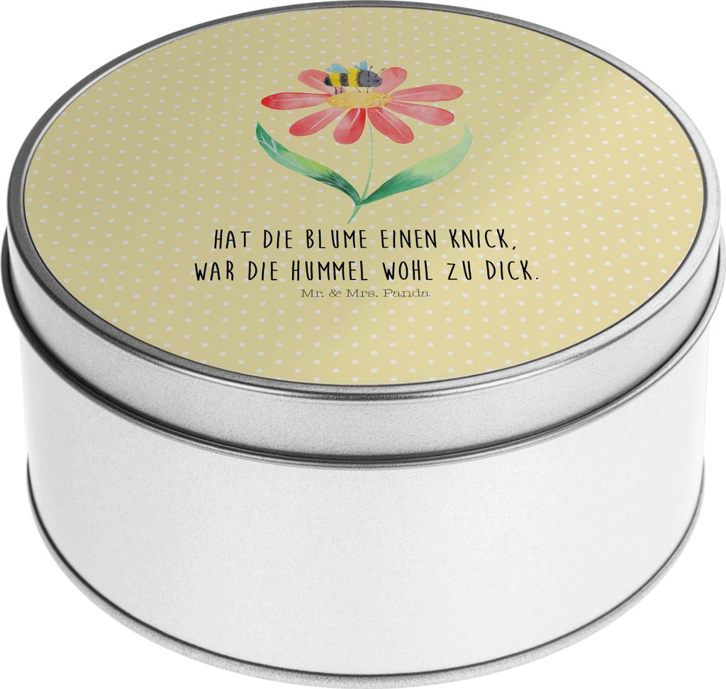 Mr. & Mrs. Panda Teedose Hummel Blume - Gelb Pastell - Geschenk, Kaffeedose, Natur, Wespe, zuckerdose, Gute Laune, Dose, Metallbox, Vorratsdose, Ke...
