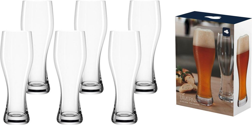 Leonardo TAVERNA Weizenbierglas 0,33l 6er Set