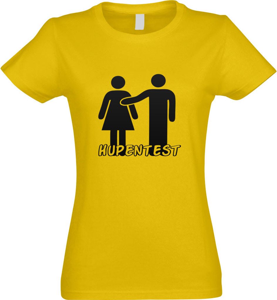 Kiwistar - T-Shirt tailliert - Damen - gelb - Hupentest - mit Motiv Bedruckt - Funshirt Design - Sport - Freizeit - Damen - S