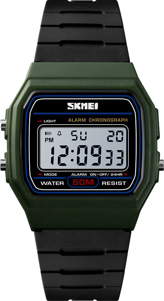 SKMEI 1412 Maenner Analog Digitaluhr Mode Laessig Sport Armbanduhr Zeitanzeige Alarm 5ATM Wasserdichte Lederband Hintergrundbeleuchtung Multifunkti...