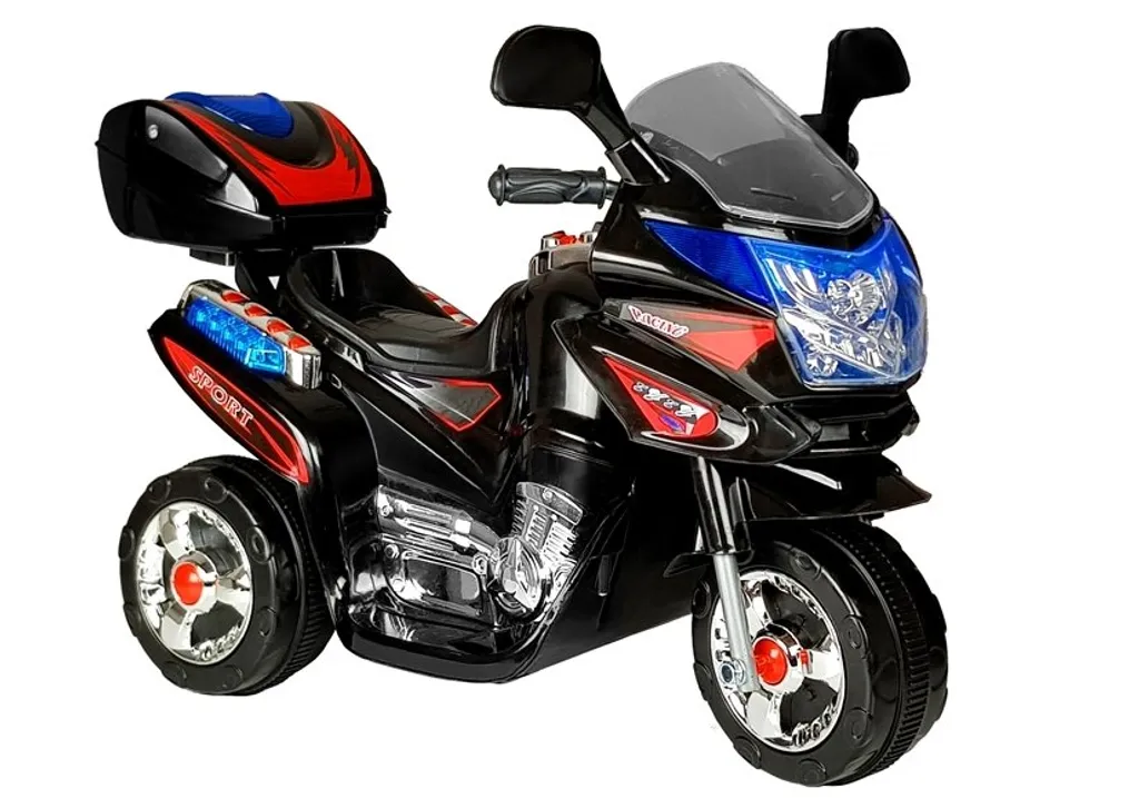 Moto enfant HC8051 noire pour extérieur et intérieur avec batterie 6V