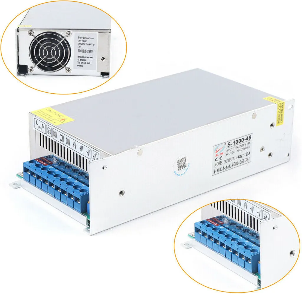 Alimentation stabilisée 48V 20A anti-surchauffe pour réseau stable