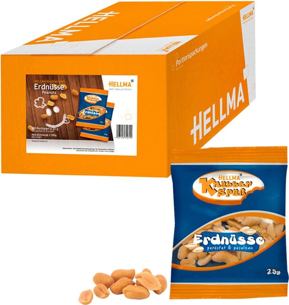 HELLMA Knabberspaß Erdnüsse 100x 25,0 g Produktbild 