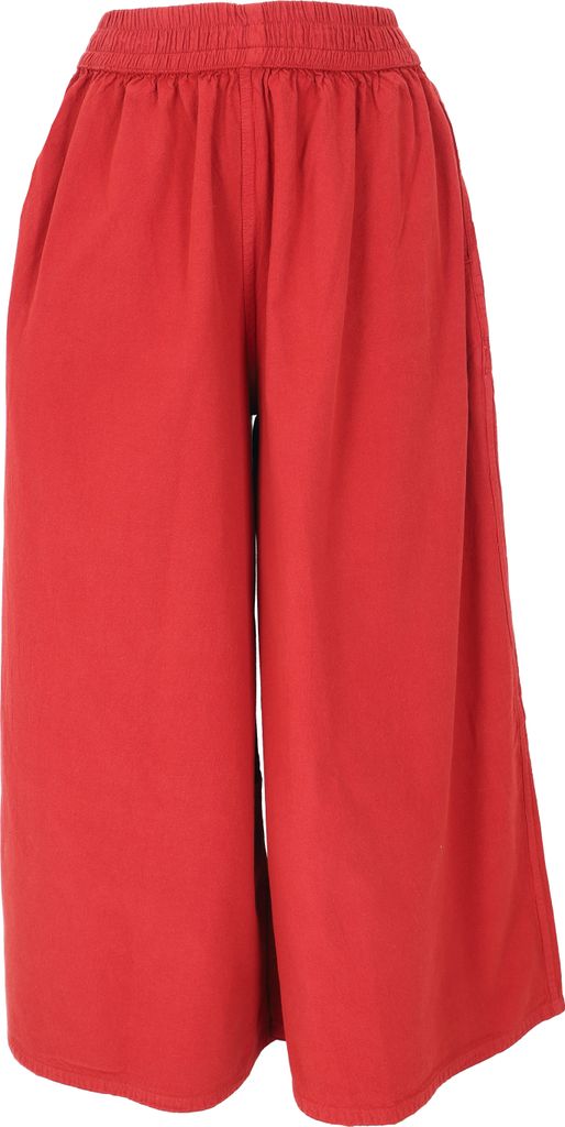 Bequeme Palazzohose, Weite Marlenehose, Boho Schlaghose, Hosenrock - Rot, Damen, Baumwolle, Größe: M