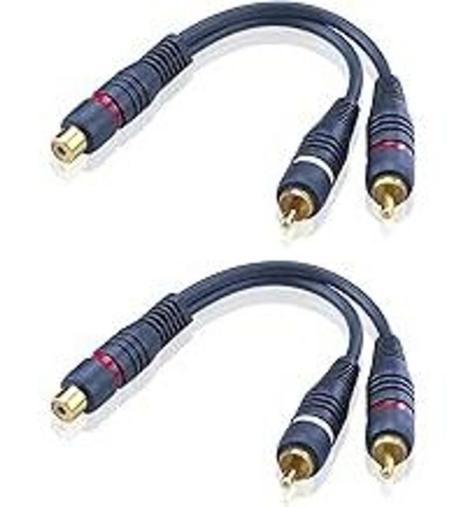 2 Stück Cinch Y Kabel Splitter RCA Y Adapter Kabel 15cm AV Audio Kabel Cinch Verteiler für Subwoofer, Lautsprecher Heimkino