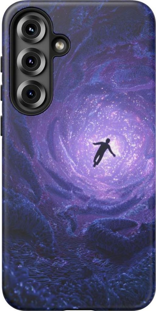 Stürzender Mann im kosmischen Tunnel mit Tentakeln – Hülle Kompatibel mit Samsung Galaxy S25 Plus