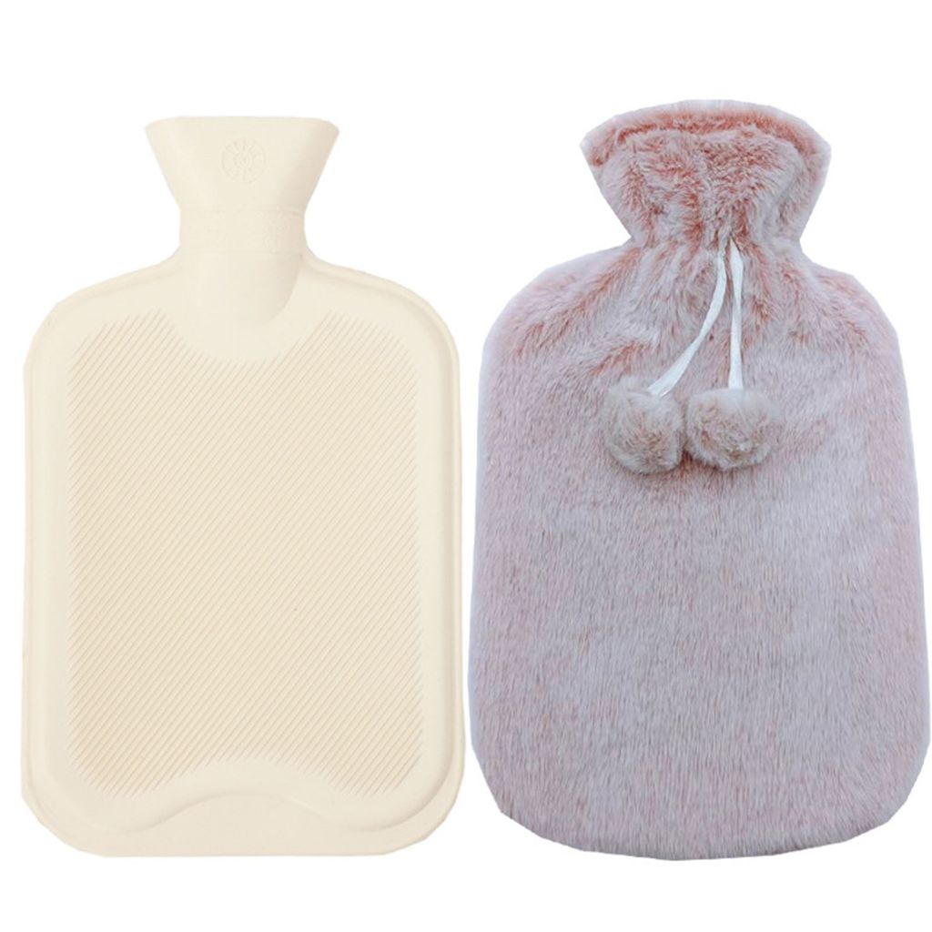 500 ml/1000 ml/2000 ml Heißwasserbeutel Wasserfüllung warmes Gummi-Liner Winter warme Wasserflasche mit Weihnachts-Elch-Druckabdeckung für Zuhau...