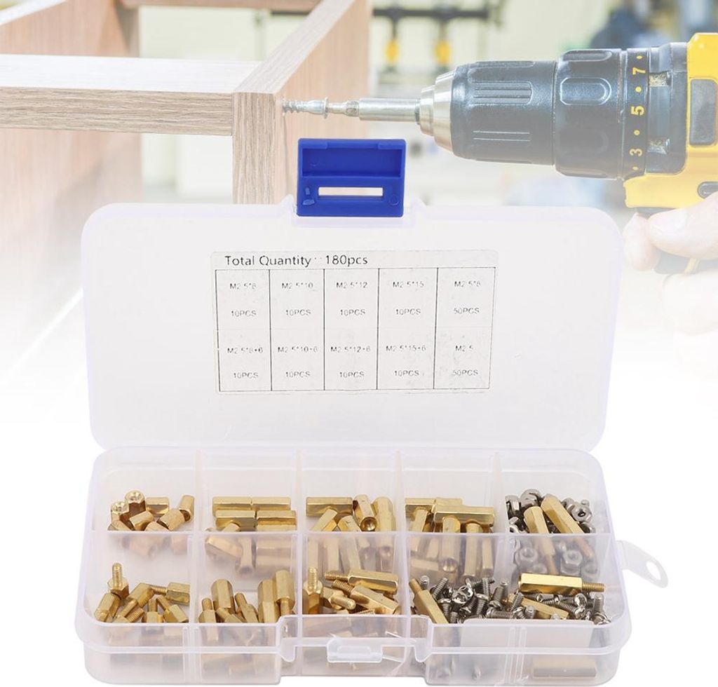 180pcs M2.5 Messing Abstandshalter Säule Mutter Schrauben männlich weiblich Hex Säule Set
