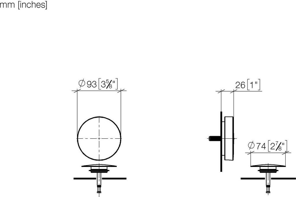 Dornbracht Ab- und Überlaufgarnitur, Ablaufloch Ø 52mm, 36243970-42