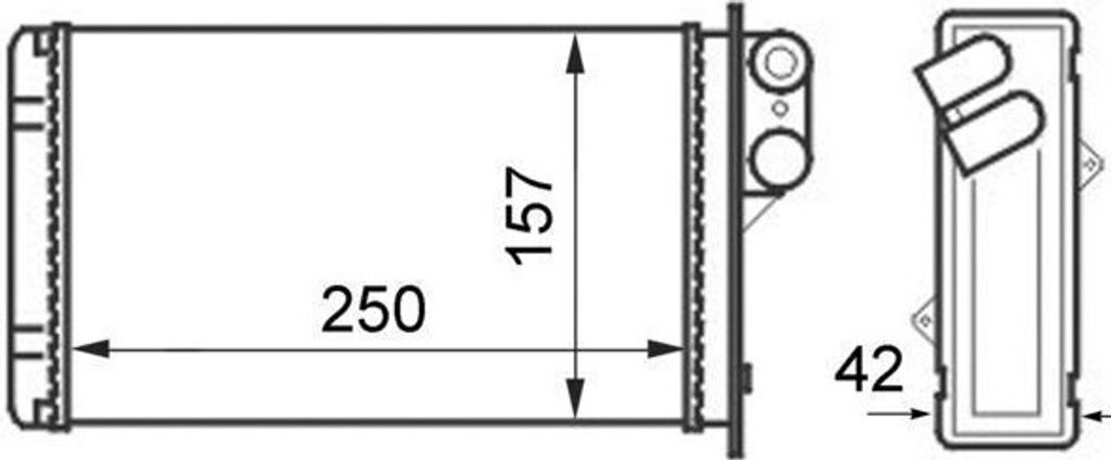MAHLE AH 42 000S Wärmetauscher Innenraumheizung Kühler passend für PEUGEOT 406 (8B) 406 Coupe (8C) 406 Break (8E/F) 405 I (15B) 405 II (4B)