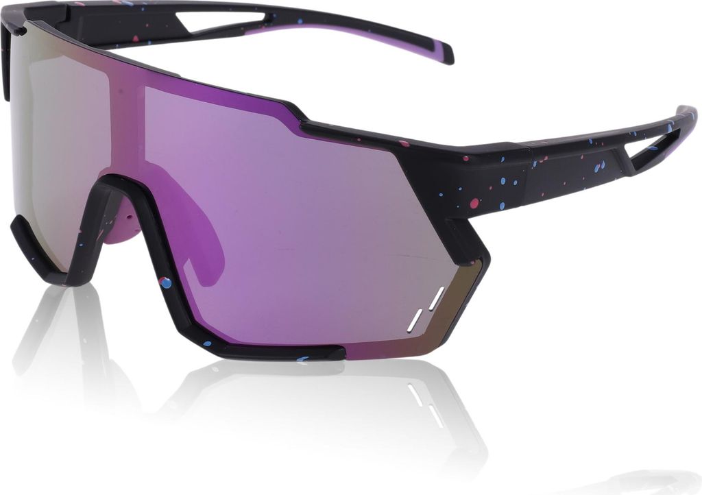 1 Stk Motorradfahrbrille Tri-Acetyl Cellulos Outdoor-Sportsonnenbrille für Motocross Dirt Bike ATV Lila Linse Schwarz mit Blauen und Roten Punkten