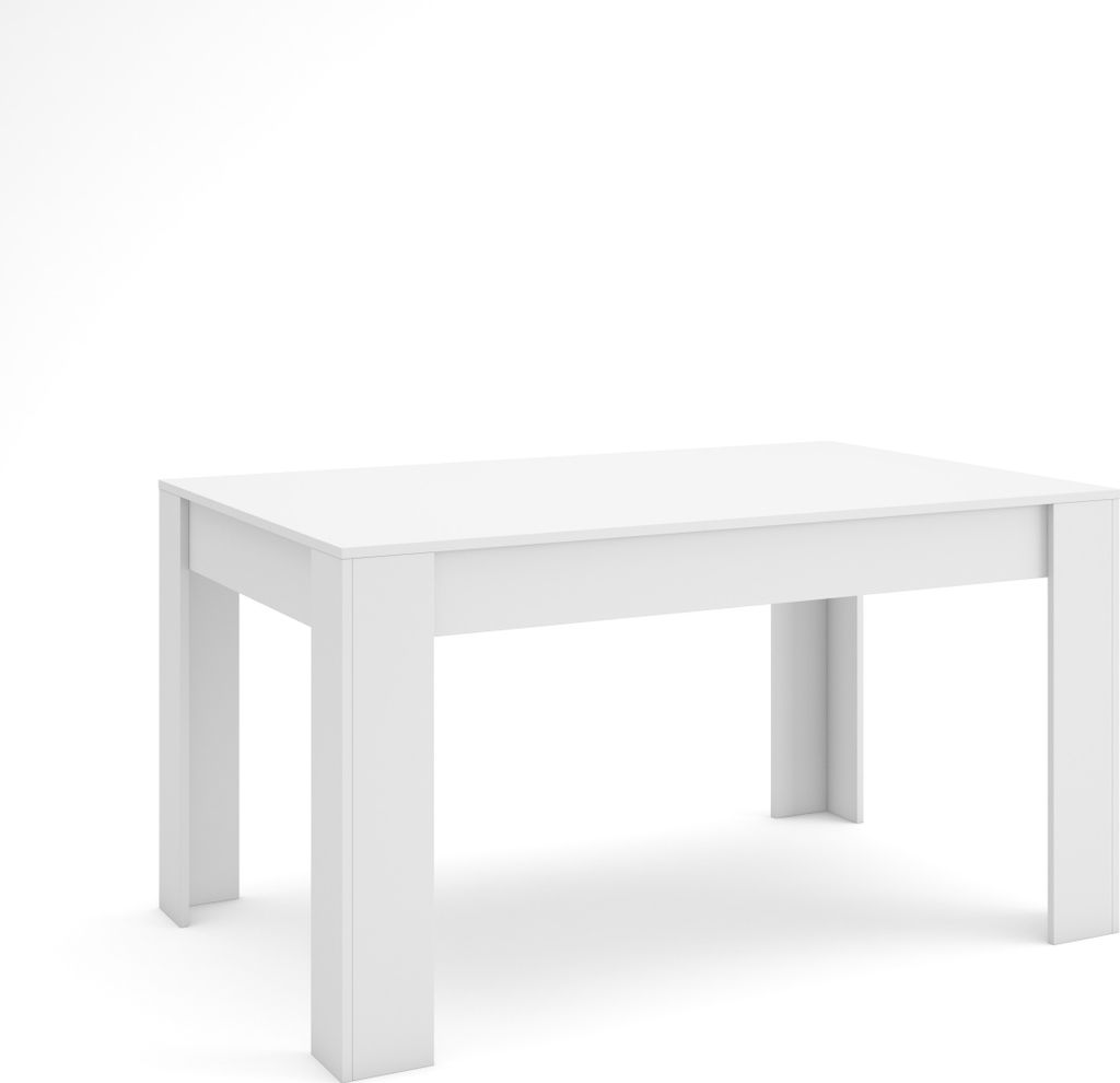 Esszimmertisch, 140x90x76 cm, Für 6 Gäste, Stubentisch, Weiß