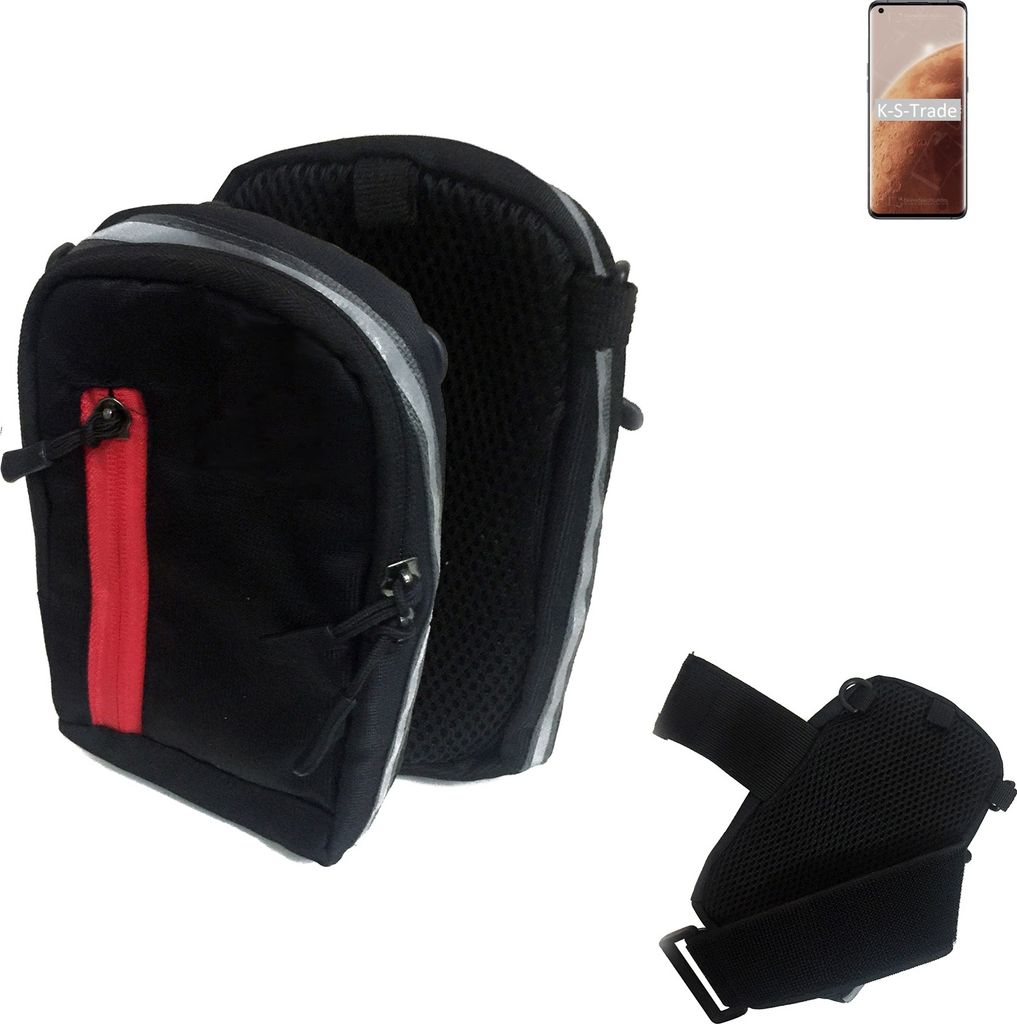 K-S-Trade Outdoor Gürteltasche Holster Umhängetasche kompatibel mit Oppo Find X3 Pro Mars Eploration Edition schwarz Handy Tasche Case travelbag
