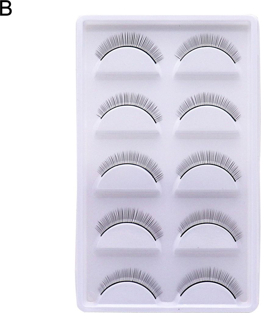 5 Paar / Box Falsche Wimpern Feine Handwerkskunst Praktische Faser-Make-up-Erweiterungen Wimpern für die Praxis A
