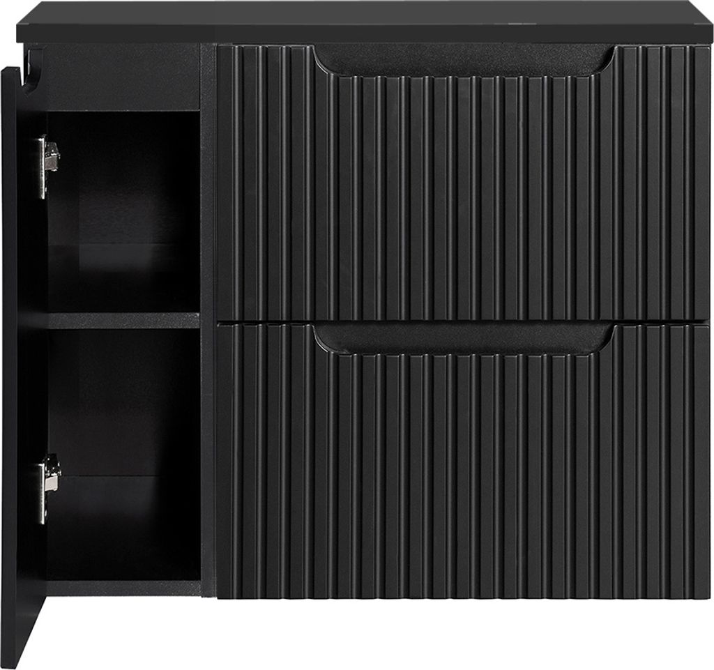 Waschtisch-Unterschrank 80cm, in schwarz, NEWPORT-56-BLACK