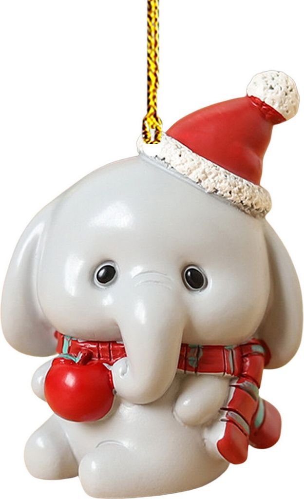 Weihnachtsdekoration mit Tiermotiv, 3D-Cartoon, Weihnachtsmann, Elch,wiederverwendbar, Weihnachtsbaum-Ornament,Partyzubehör, Geschenk A