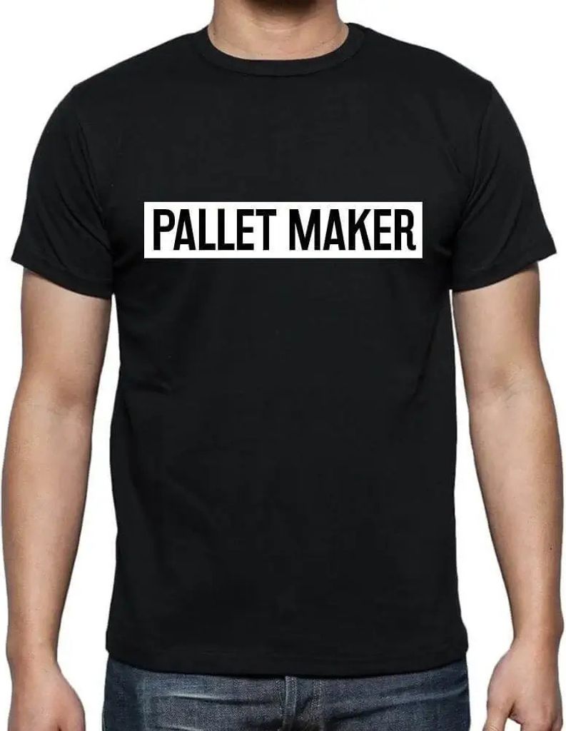 Herren Grafik T-Shirt Beruf des Palettenmachers – Pallet Maker Occupation – Öko-Verantwortlich Vintage Jahrgang Kurzarm Lustige Druck Geburtstag