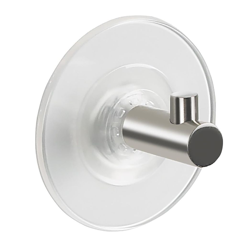 Spirella Handtuchhaken Haken Saugnapf Bad und Küche "Molly" Handtuchhalter Kleiderhaken Ohne Bohren Ø6 cm – Edelstahl matt