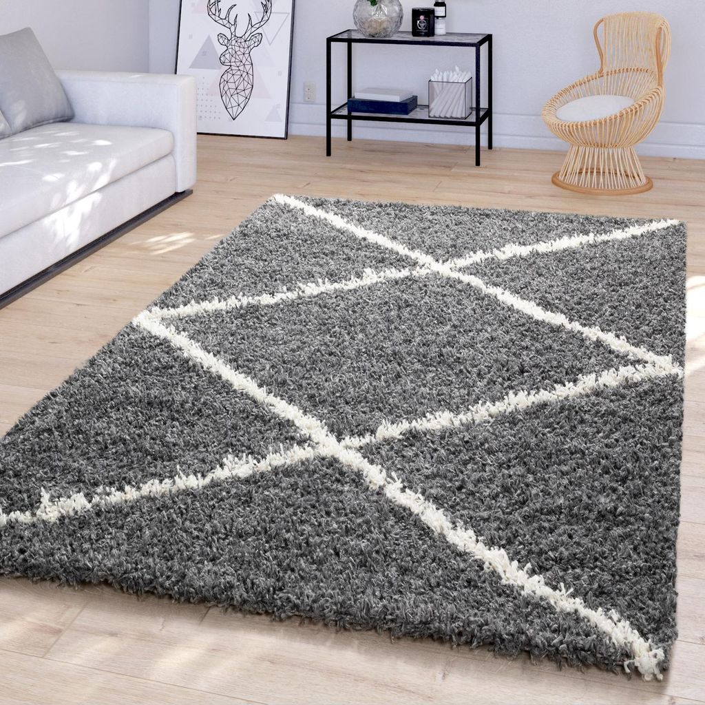 TT Home Wohnzimmerteppich Teppich Hochflor Langflor Produktbild 