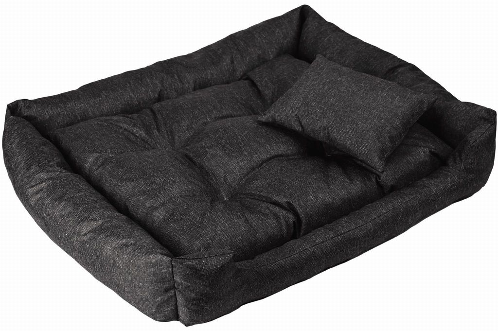 Hundebett 100x85x20 cm XL Snugly in dunkelgrau - Kissen für Hund, Katze, Haustiere