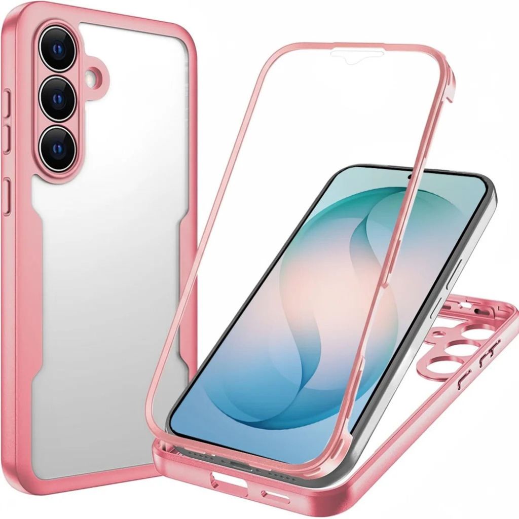 360 Grad Handyhülle für Samsung Galaxy A57 5G mit Display & Kameraschutz Rosa