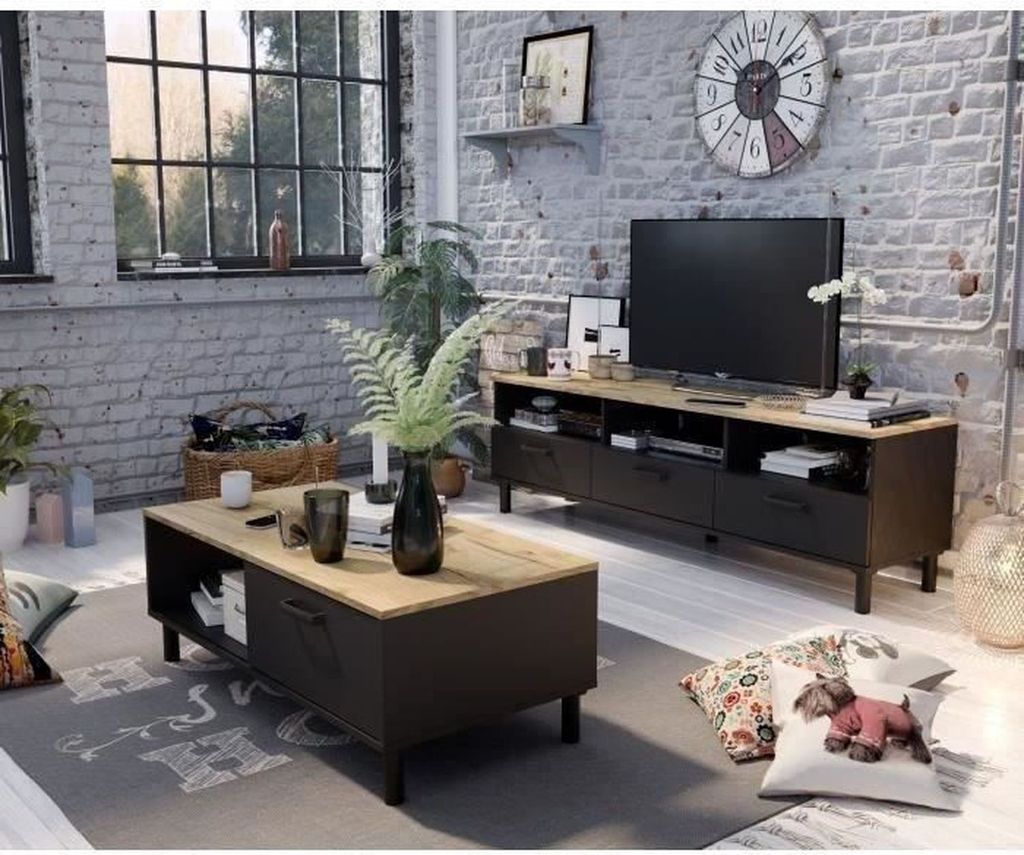 TV-Einheit + Couchtisch-Set – Couchtisch: 110 x 55 x 40 – TV-Einheit: 159 x 40 x 49