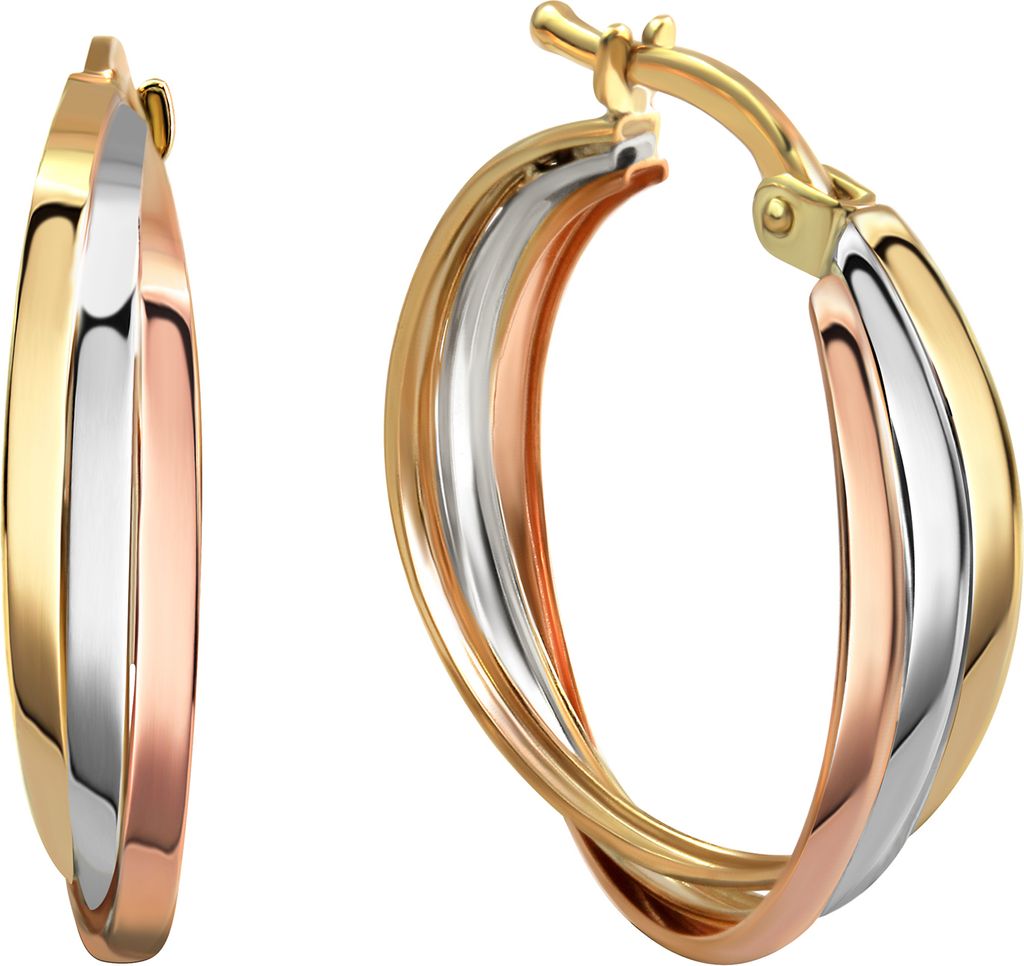 Fascination by Ellen K. Ohrringe 333/- Gold 2,0cm mehrfarbig ohne 324310060
