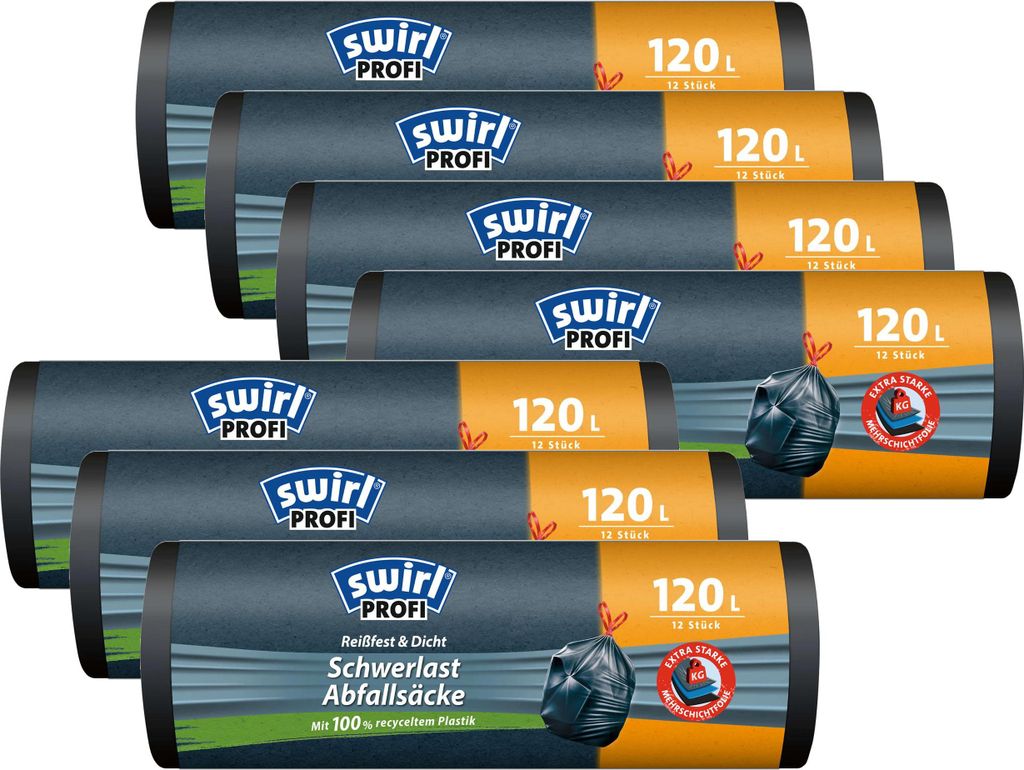 Swirl Schwerlast Säcke 120L 12 stk./ Rolle (7er Pack)