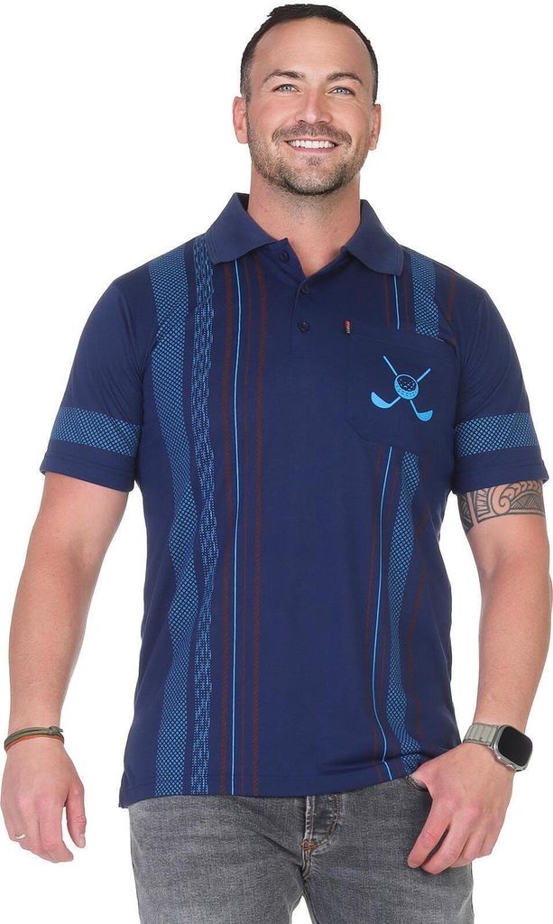 Herren Poloshirt Sommer Polo-Hemd Kurzarm, Dunkelblau/M/48