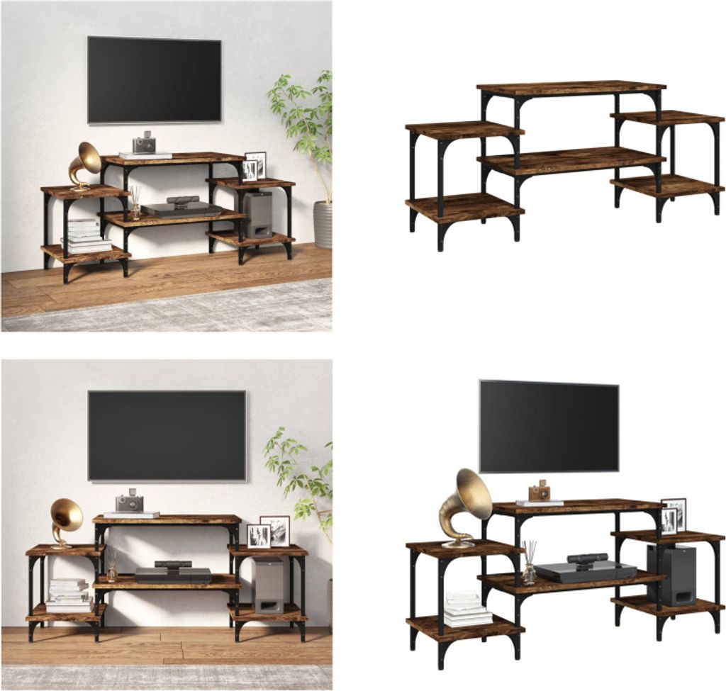 vidaXL TV Schrank Räuchereiche 117x35x52 cm Holzwerkstoff - TV-Schrank - TV-Schränke - TV-Möbel - TV-Ständer