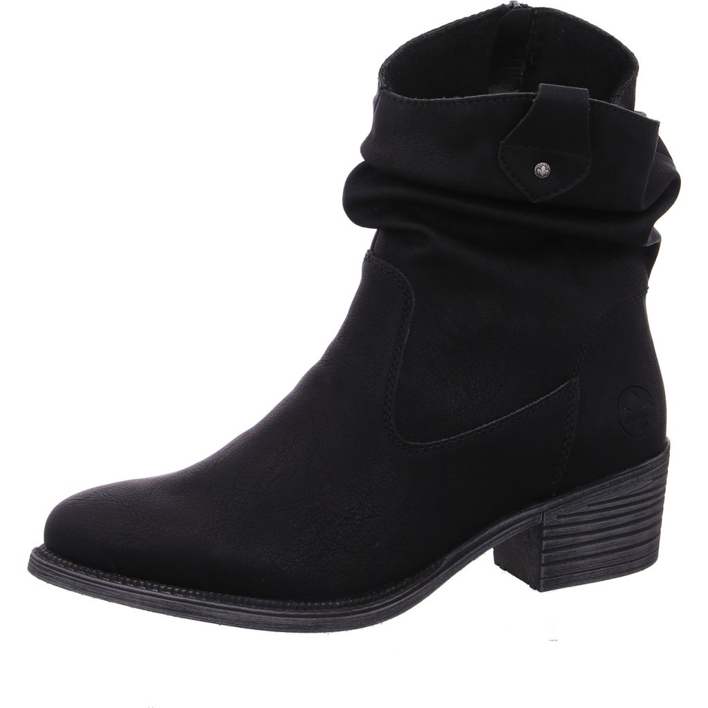 Rieker Damen Stiefelette Western Reißverschluss Cowboy Boots 73170, Größe:39 EU, Farbe:Schwarz