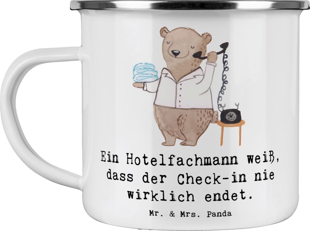 Mr. & Mrs. Panda Teetasse Hotelfachmann Lebensweisheit - Weiß - Geschenk, Hotellerie, Berufe, Haferl, Beruf, Hotelberuf, Kaffeepott, becher emaill...