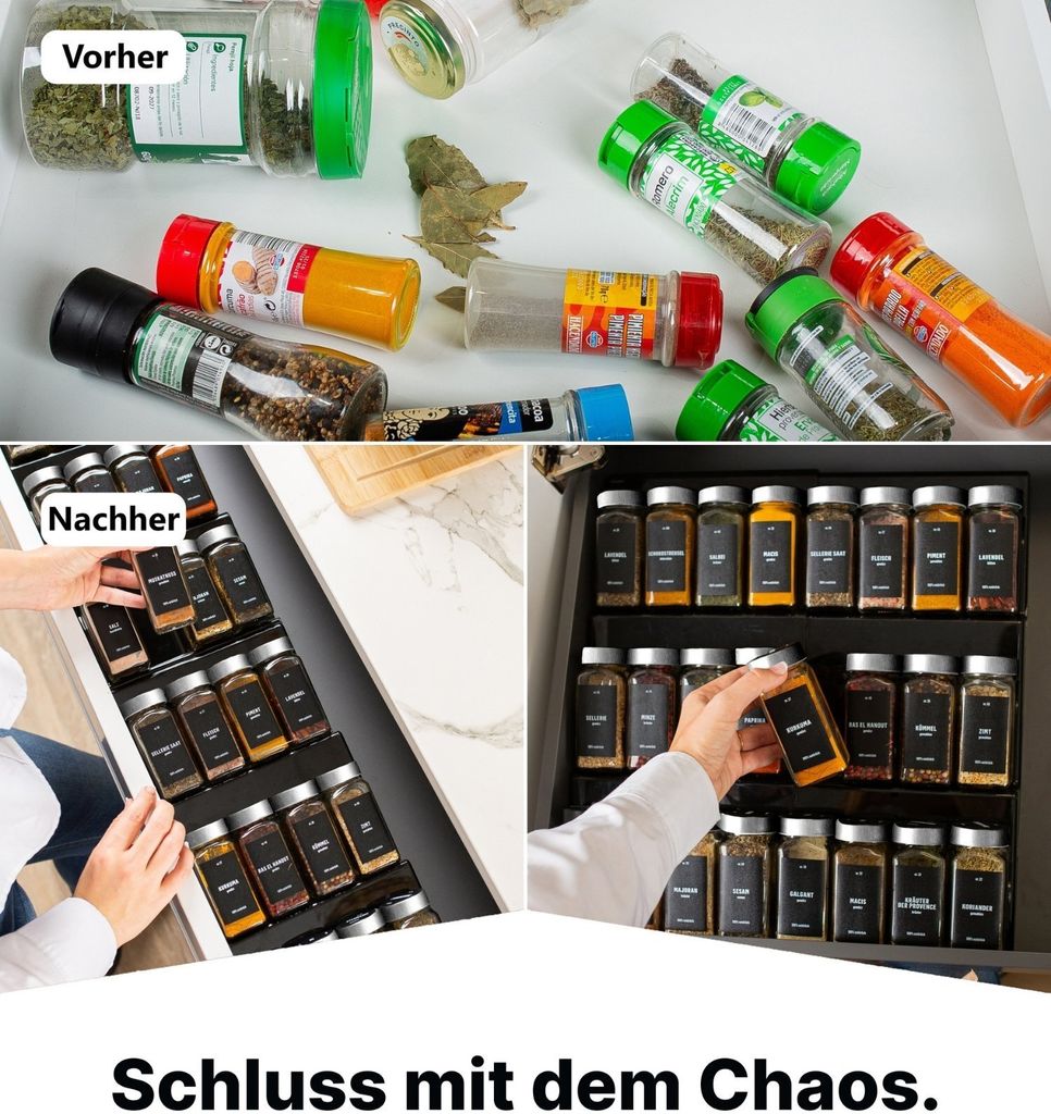 2er Set Verstellbares Gewürzregal für Schublade mit 24 Produktbild 6