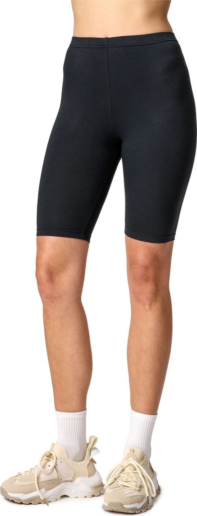 Merry Style Damen Kurze Leggings aus Viskose MS10-145(Schwarz, S)