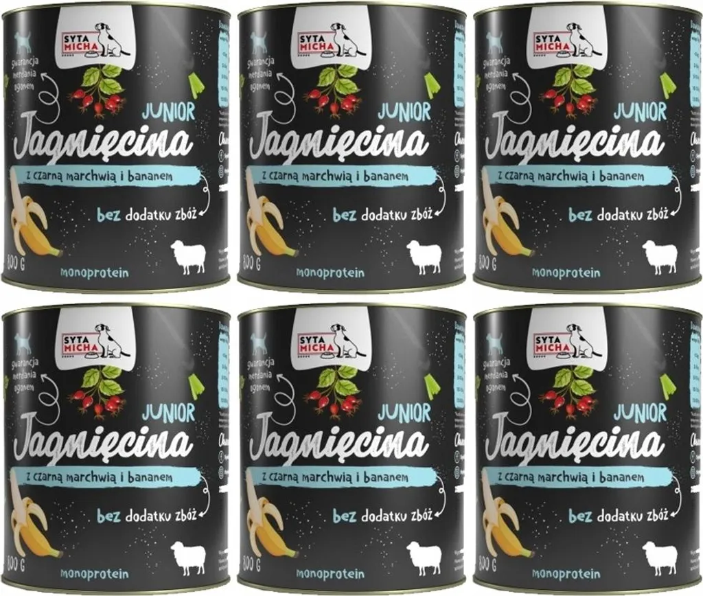 Nourriture Humide Chiot Agneau Bananes SYTA MICHA Junior Digestion 800g