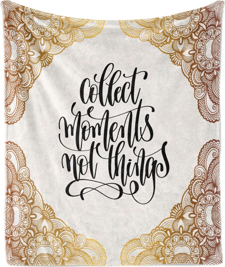 ABAKUHAUS Sprichwort Weich Flanell Fleece Decke, Ornamental Kursivguß Text, Gemütlicher Plüsch für den Innen- und Außenbereich, 125 x 175 cm, ...