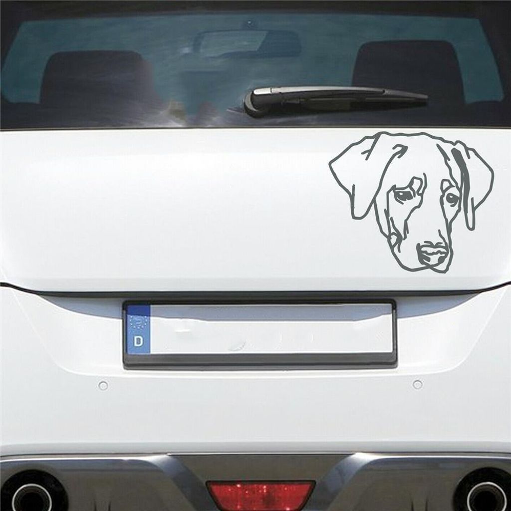 Auto Aufkleber Labrador LABI Labbi Hund Dog Hundekopf Hundefreund 15x13 cm Grau Sticker Heckscheibenaufkleber