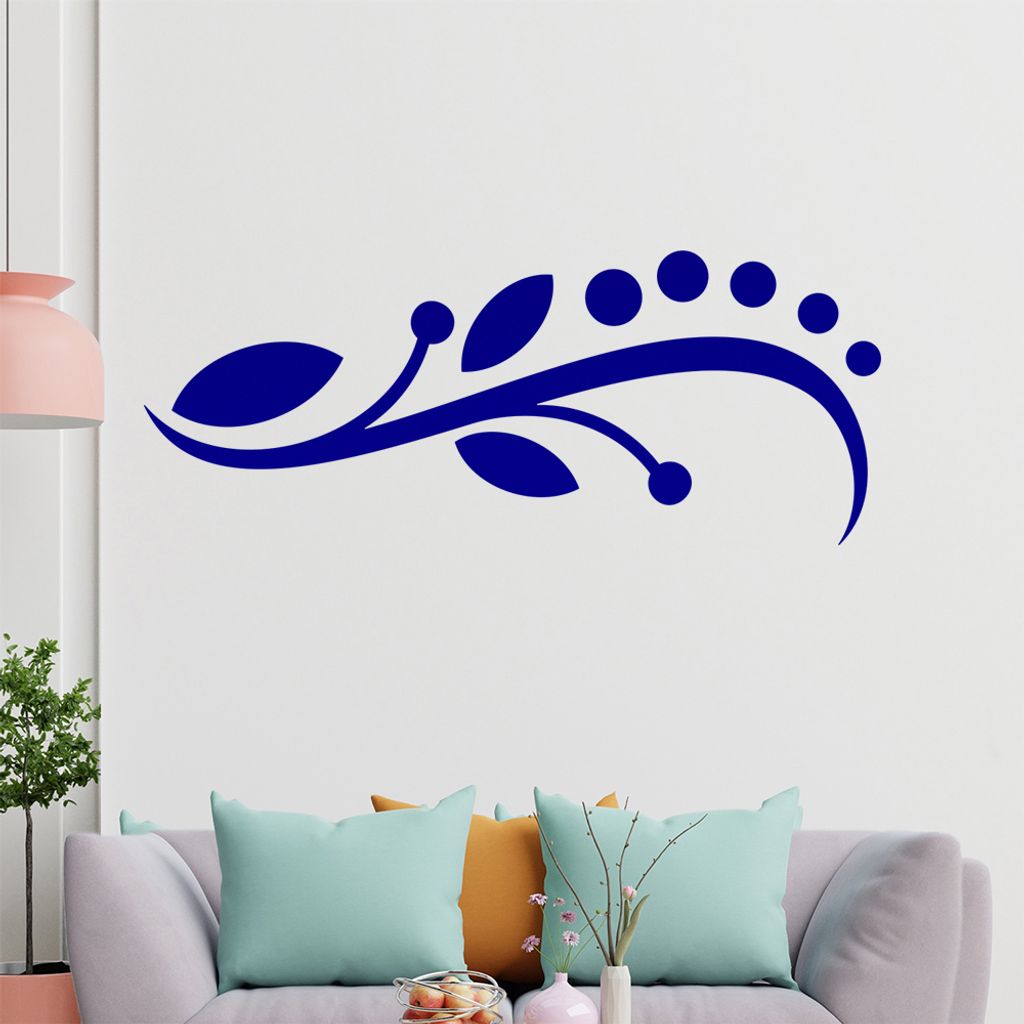 Blüte - Linien Punkte Wandtattoo in 6 Größen - Wandaufkleber Wall Sticker - Dekoration, Küche, Wohnzimmer, Schlafzimmer, Badezimmer