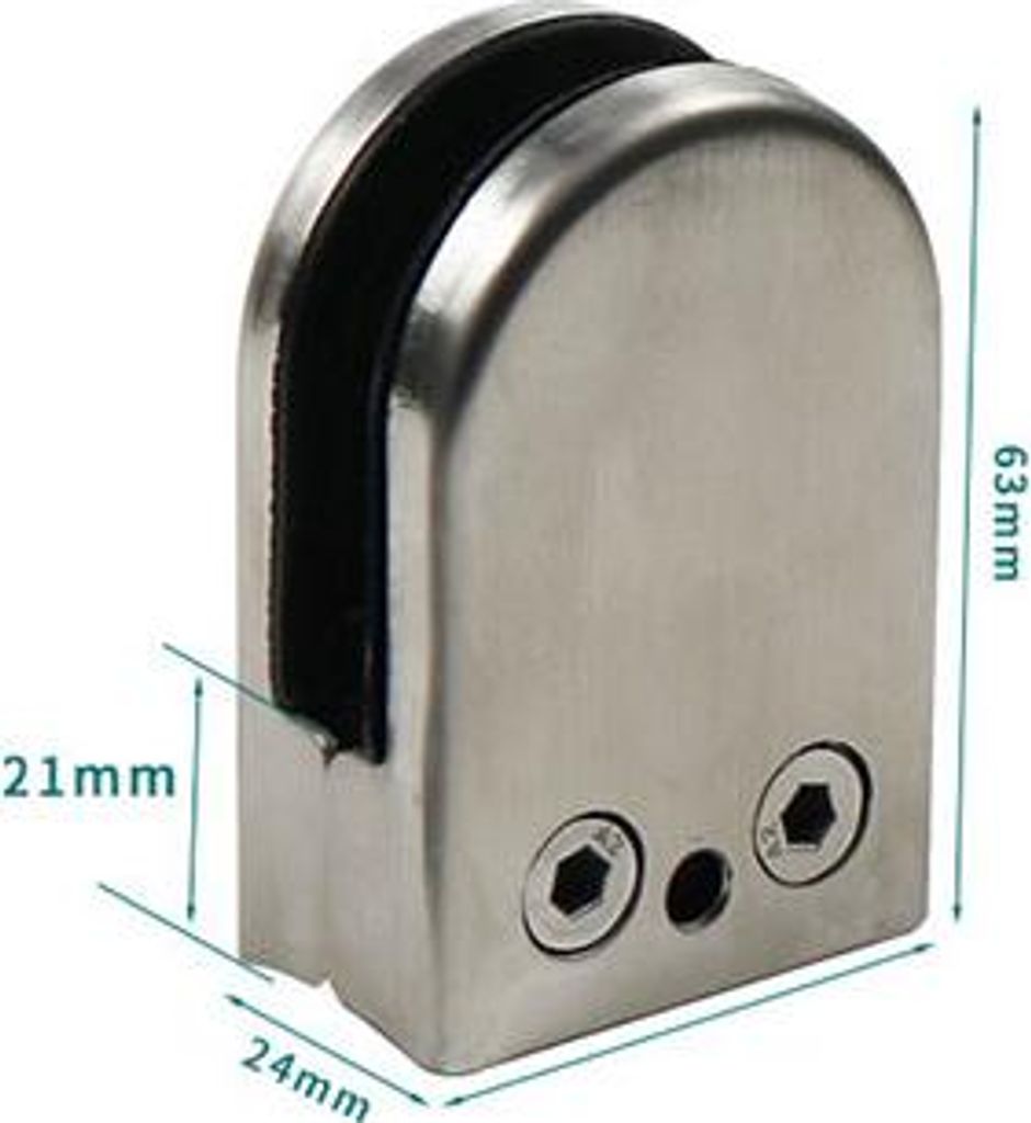 INF 304 Edelstahl Glasklemmen Fischmaulform für Treppengeländer, 2 Stück