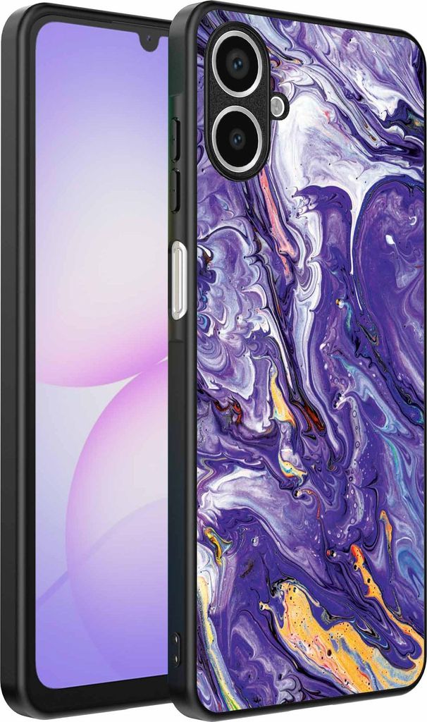 Geeignet für Samsung Galaxy A07 Telefon Fall mit lila Gold Marmor Print - TPU Backcover Fall lila Gold Marmor Design - lila Gold - Smartphonica