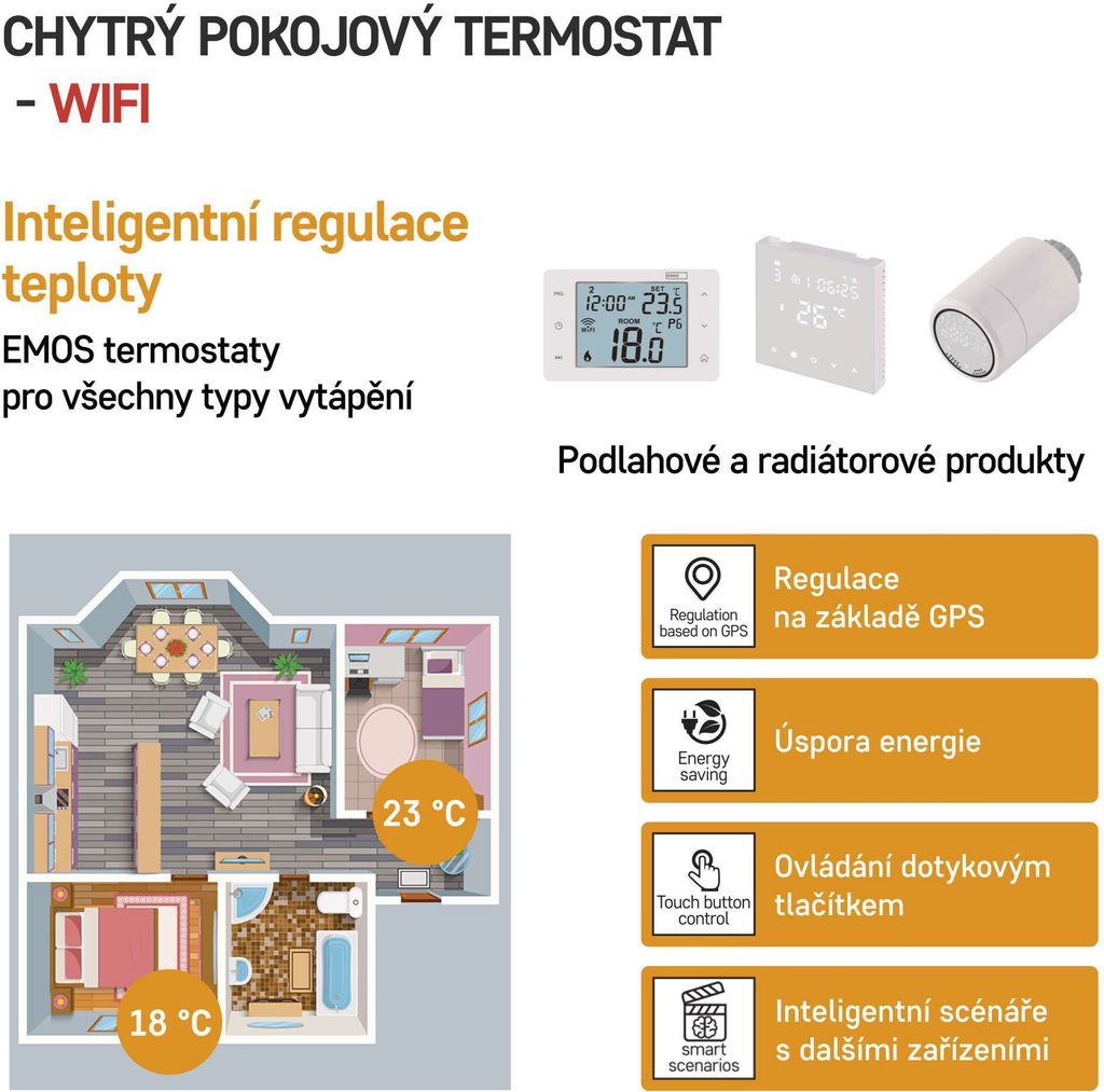 EMOS GoSmart Digitálny izbový termostat s WiFi P56201 Obrázok produktu 11