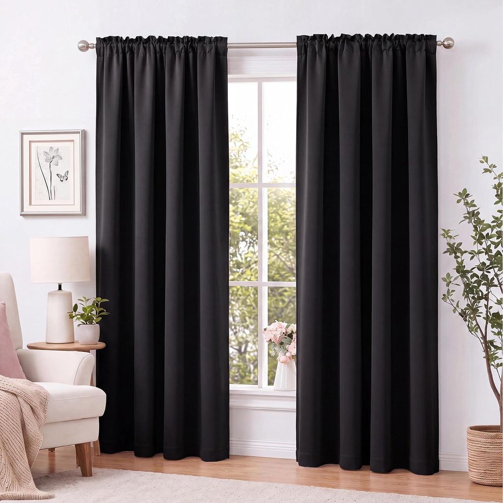 Kräuselband-Vorhang 300x245cm #9009 schwarz Produktbild 