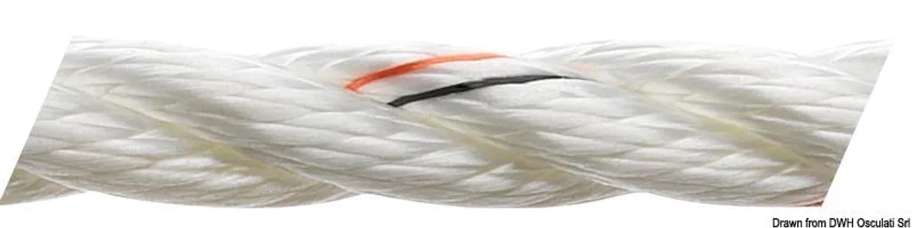 Ligne Marlow triple carde 12 mm pré-étirée de 100m pour drisse de voilier