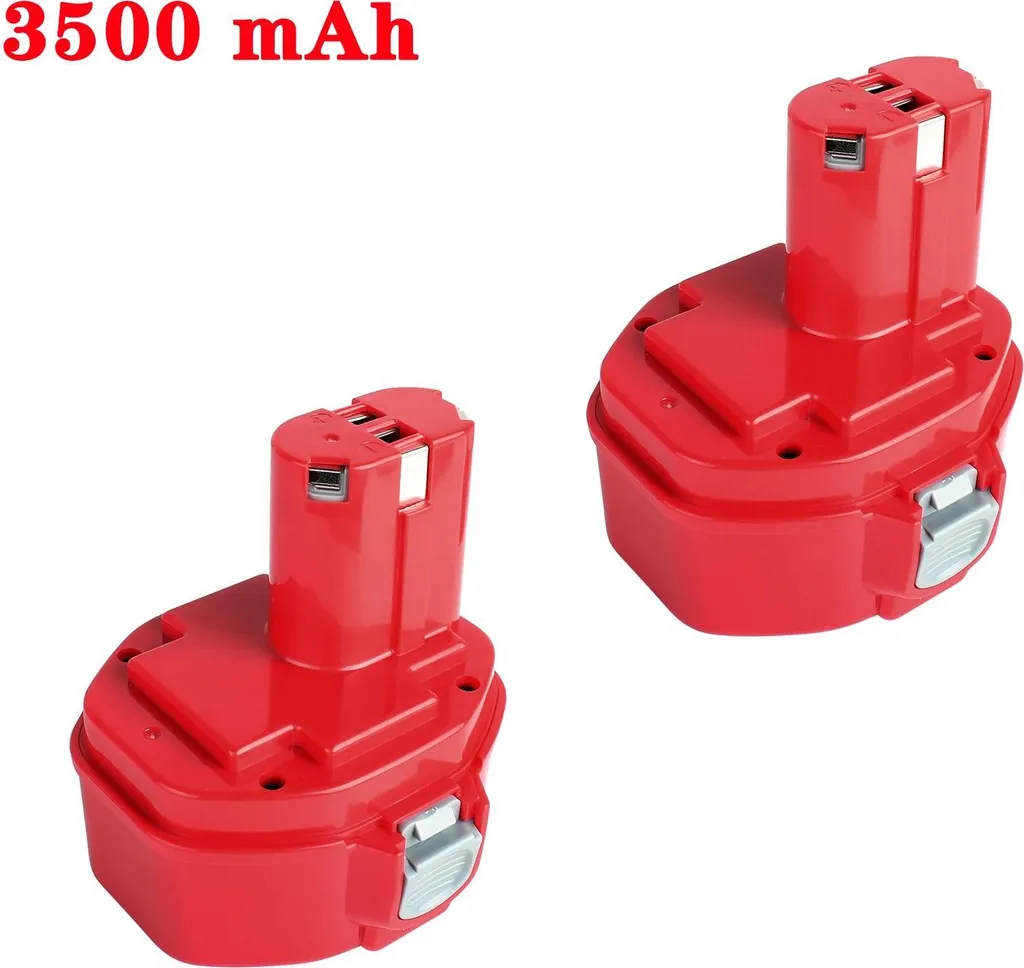 Batteria Ni-MH da 14,4 V - Batteria di ricambio per utensili elettrici - Confezione da 2 - 3500 mAh - Compatibile con 1420/1422/1433/1434/1435/1435F/193060-0, ML140/ML143 - Bianco