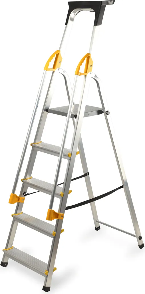 KADAX Échelle en Aluminium Bykle 162 cm avec Main Courante 5 Marches