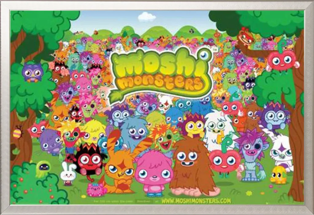 Moshi Monsters Poster con Cornice Alluminio Shinsuke Argento - Offerta