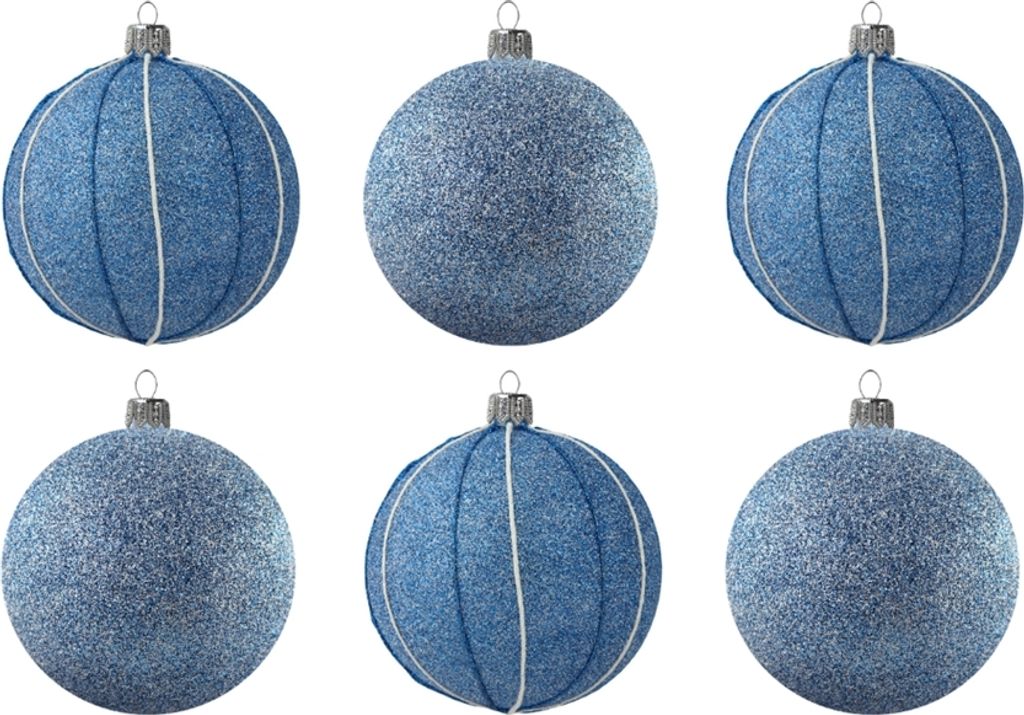 Set blaue Weihnachtskugeln